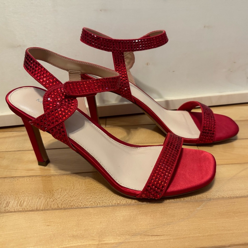 Red Rhinestone Heel Sandals – Size 11 - Picture 2 of 6